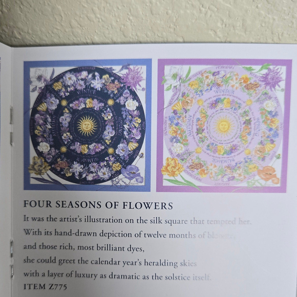 Brooks Brothers Scarf Collection Four Seasons of Flowers NiB Silk scarf 35"x35" - Picture 5 of 5